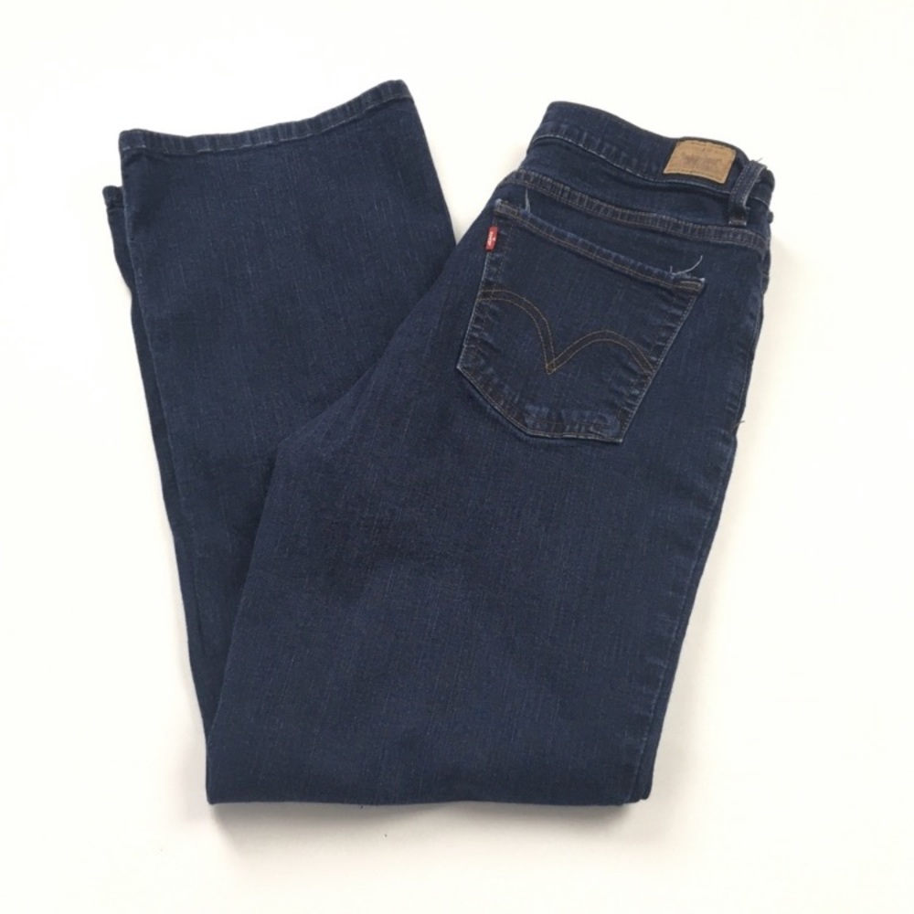 Levi’s 512 Slimming Bootcut Dark High Rise Jeans Women’s‎ Sz 14 Short